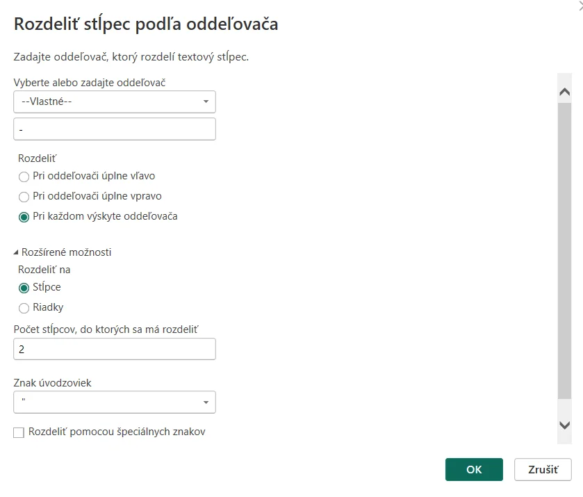 Pripojenie z PowerBI k Valida REST API - viac firiem: krok 8